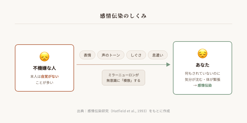 感情伝染のしくみ図解