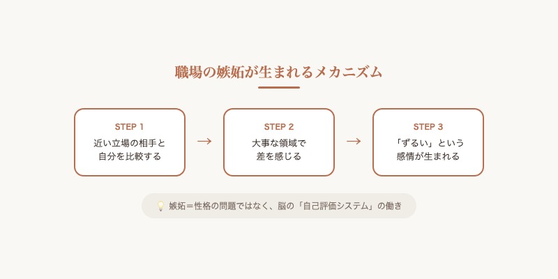 社会的比較理論：職場の嫉妬が生まれるメカニズム 図解